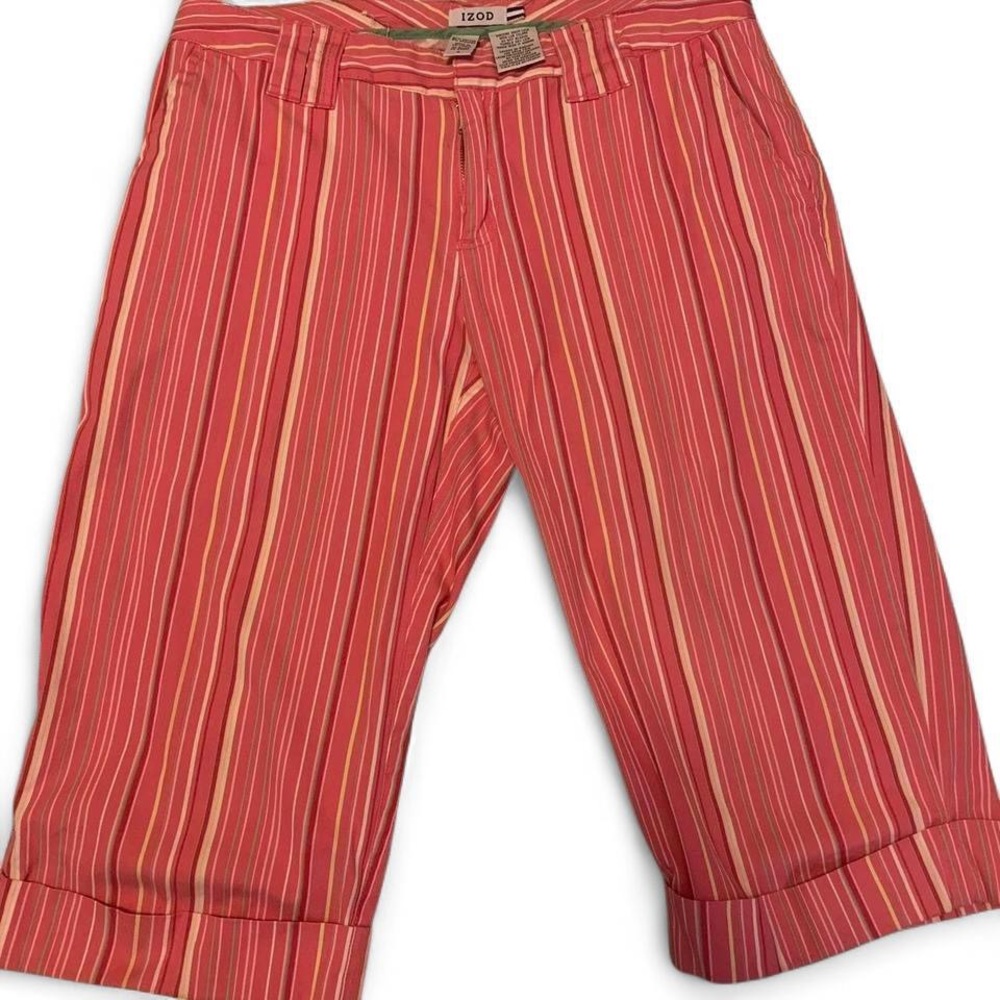 Izod Pink Candy Striped Capris